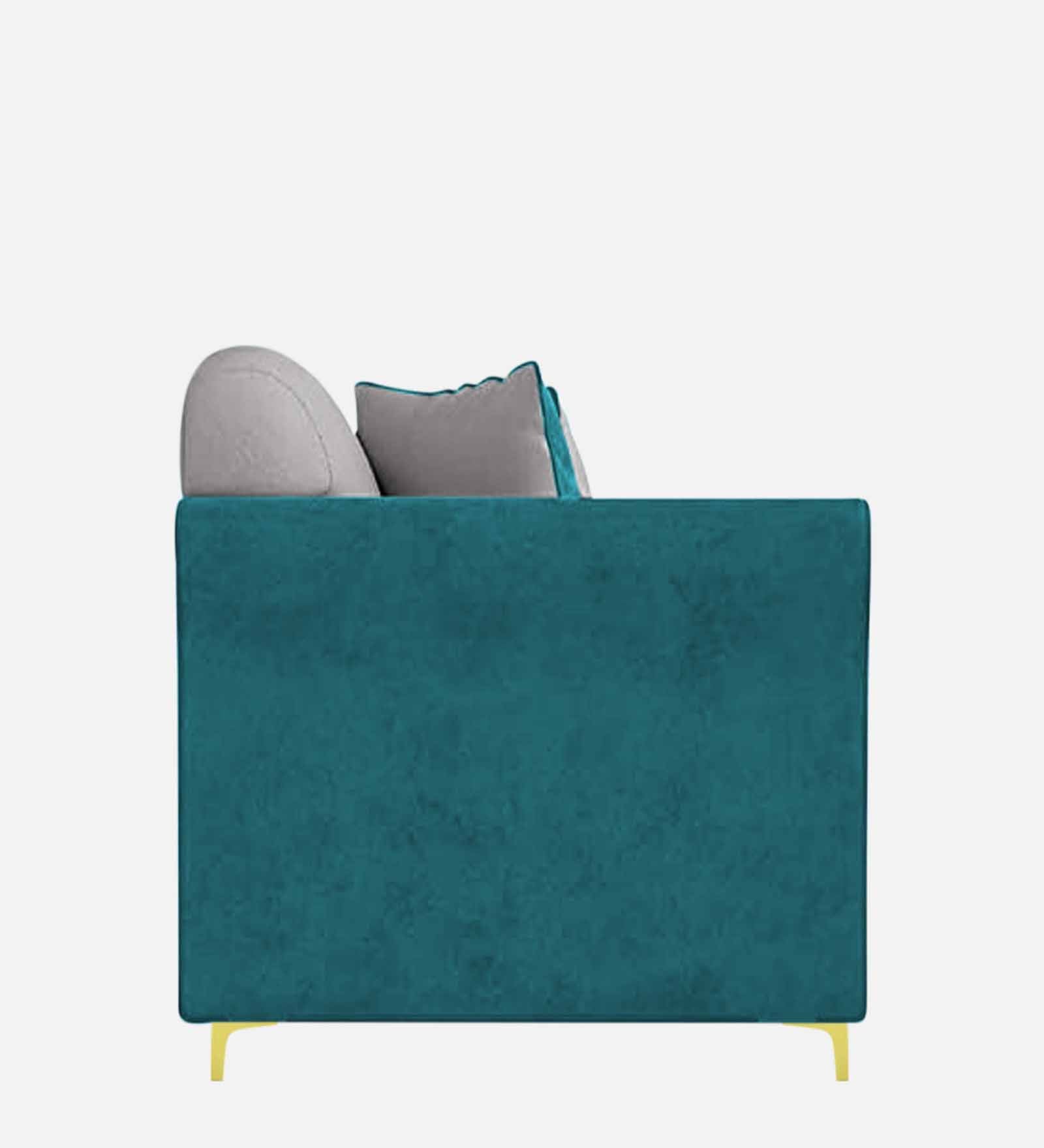 Jordan Velvet 1 Seater Sofa In Pine Green And Concreate Grey Colour - Febonic Living