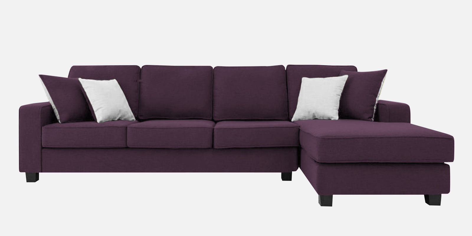 Ladybug Fabric LHS Sectional Sofa (3+Lounger) In Greek Purple Colour - Febonic Living