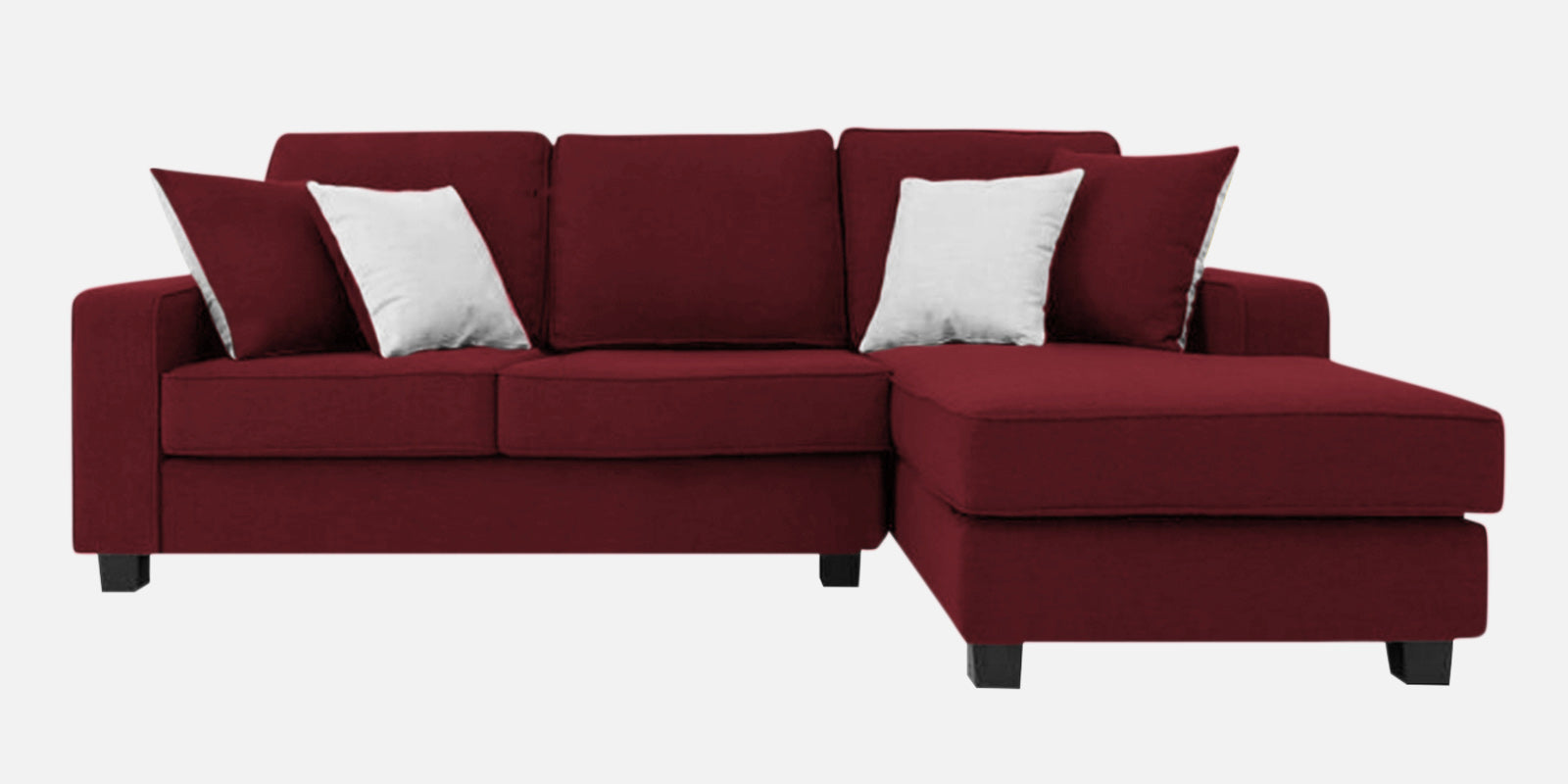 Ladybug Fabric LHS Sectional Sofa (2+Lounger) In Blood Maroon Colour - Febonic Living