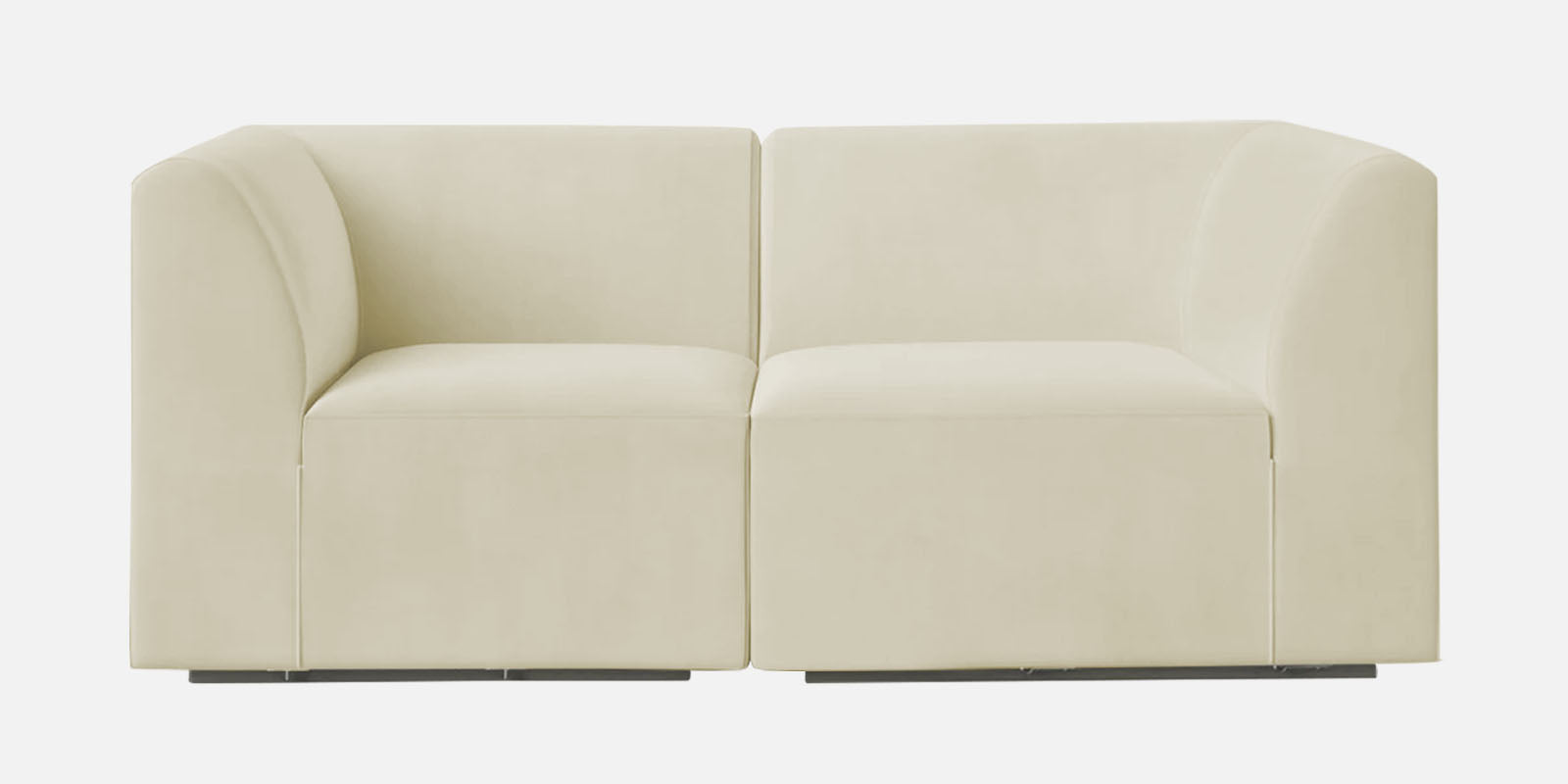 Bufa Velvet 2 Seater Sofa In Warm White Colour - Febonic Living