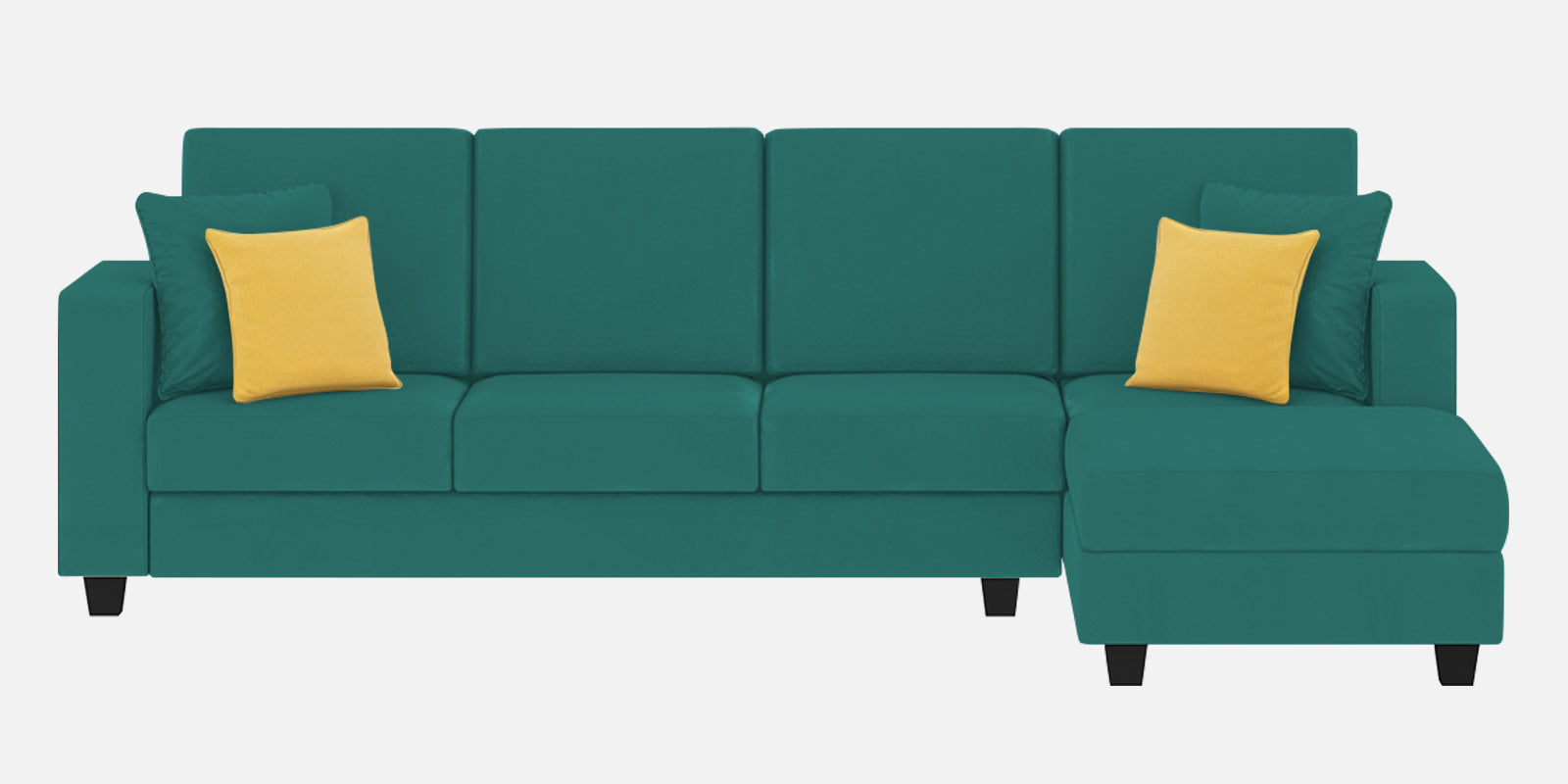 Nabi Fabric LHS Sectional Sofa (3+Lounger) In Sea Green Colour - Febonic Living