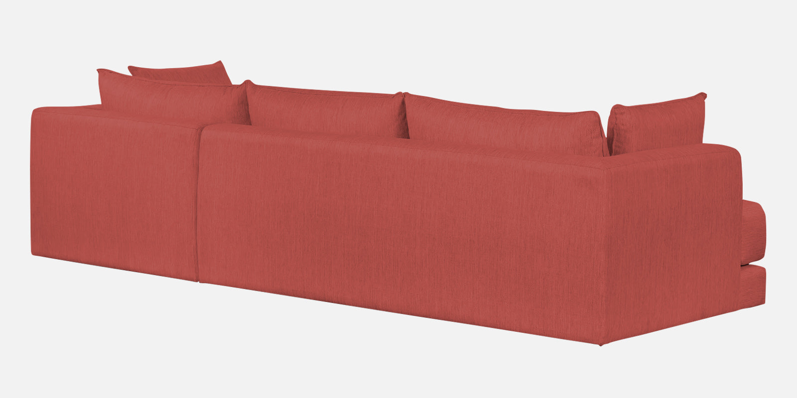 Ziggy Fabric RHS Sectional Sofa (3+Lounger) In Salmon Pink Colour - Febonic Living