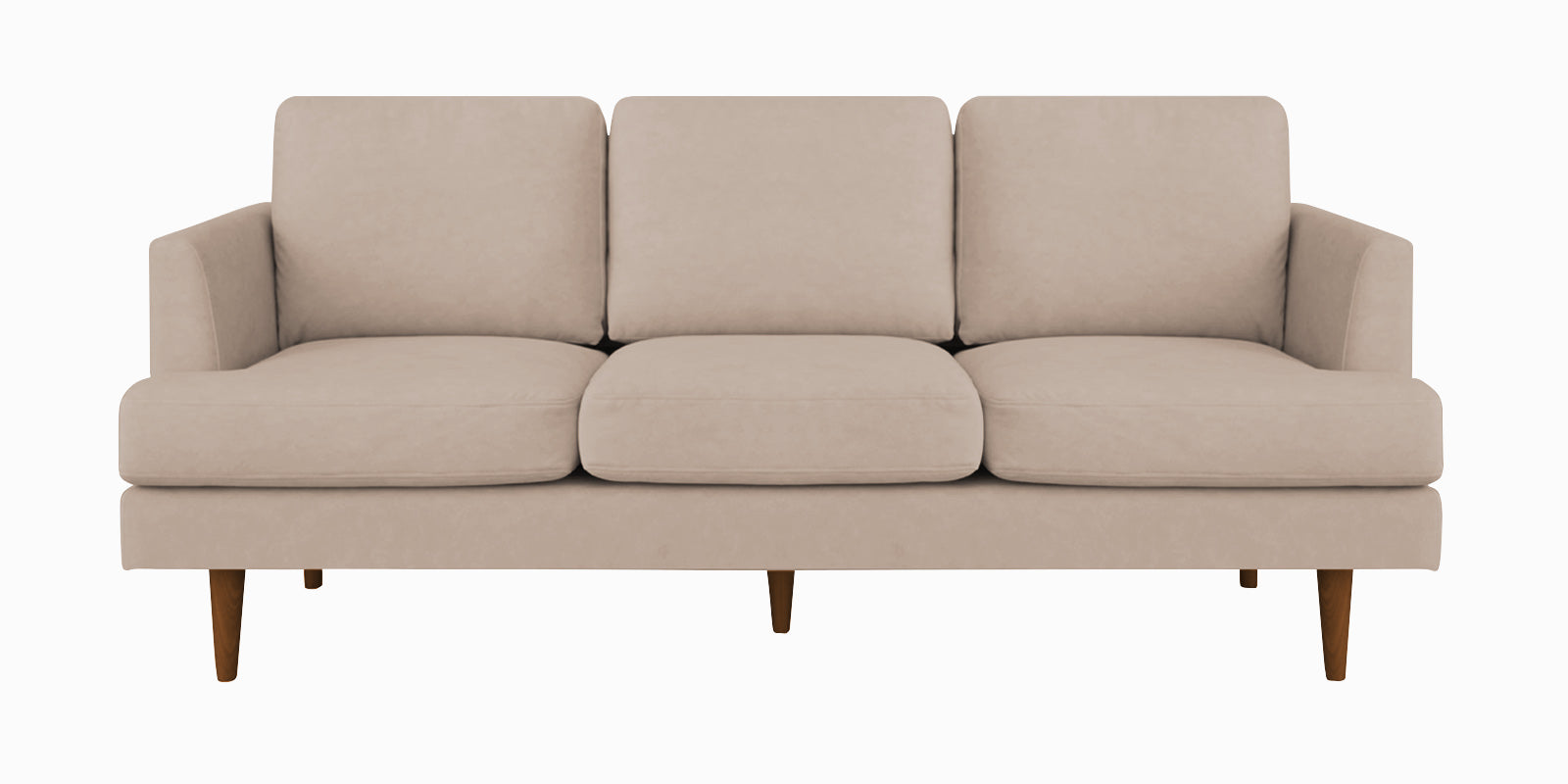 Motra Velvet 3 Seater Sofa In Camel Beige Colour - Febonic Living