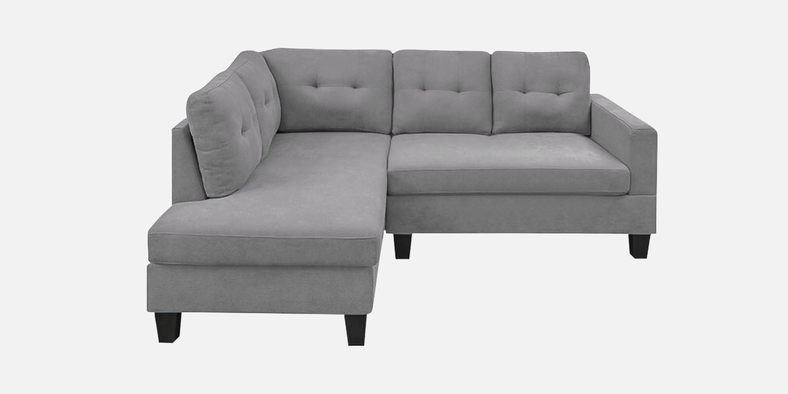 Thomas Fabric RHS Sectional Sofa (2+Lounger) In Lit Grey Colour - Febonic Living