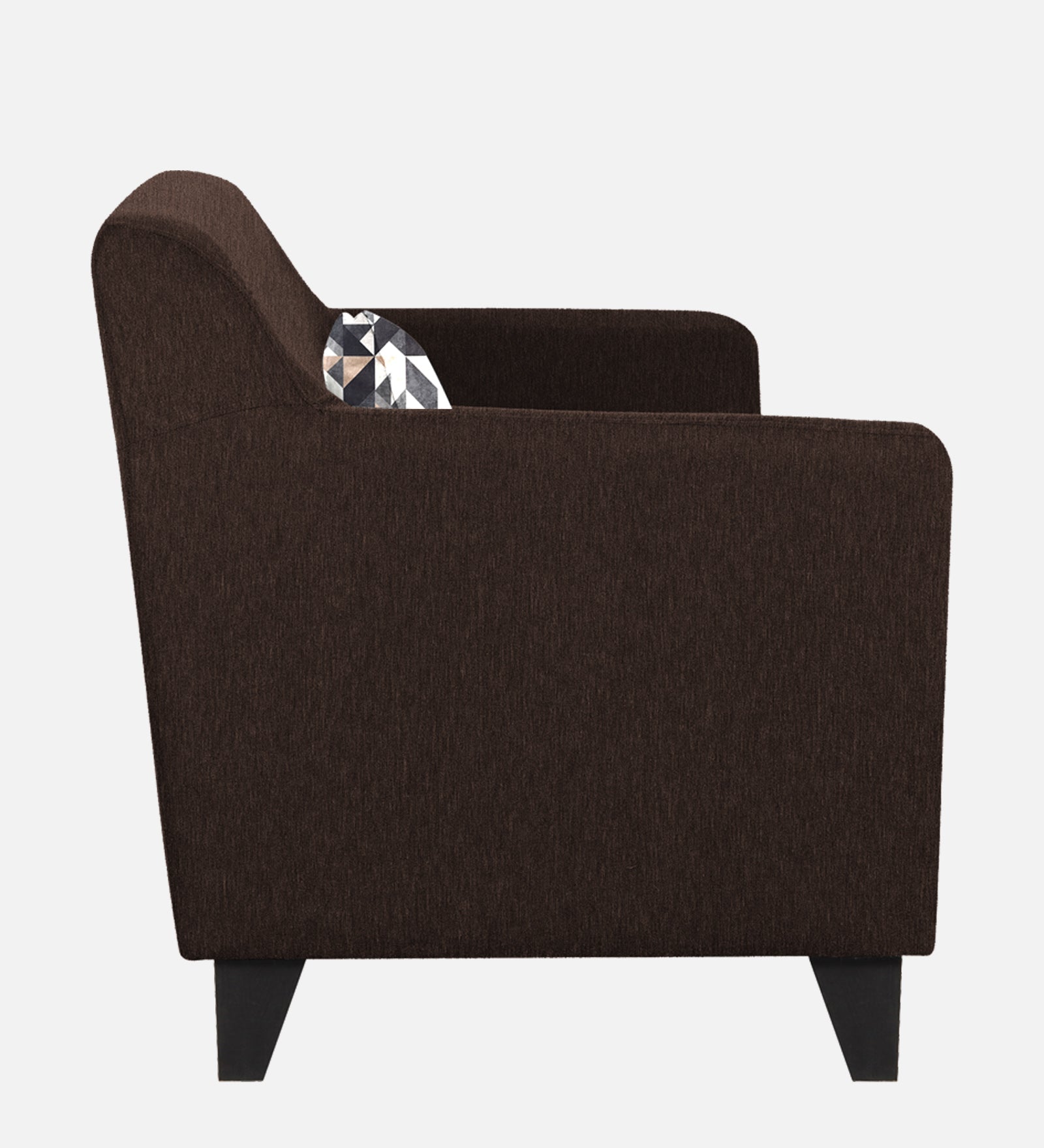 Melaan Fabric 1 Seater Sofa In Coffee Brown Colour