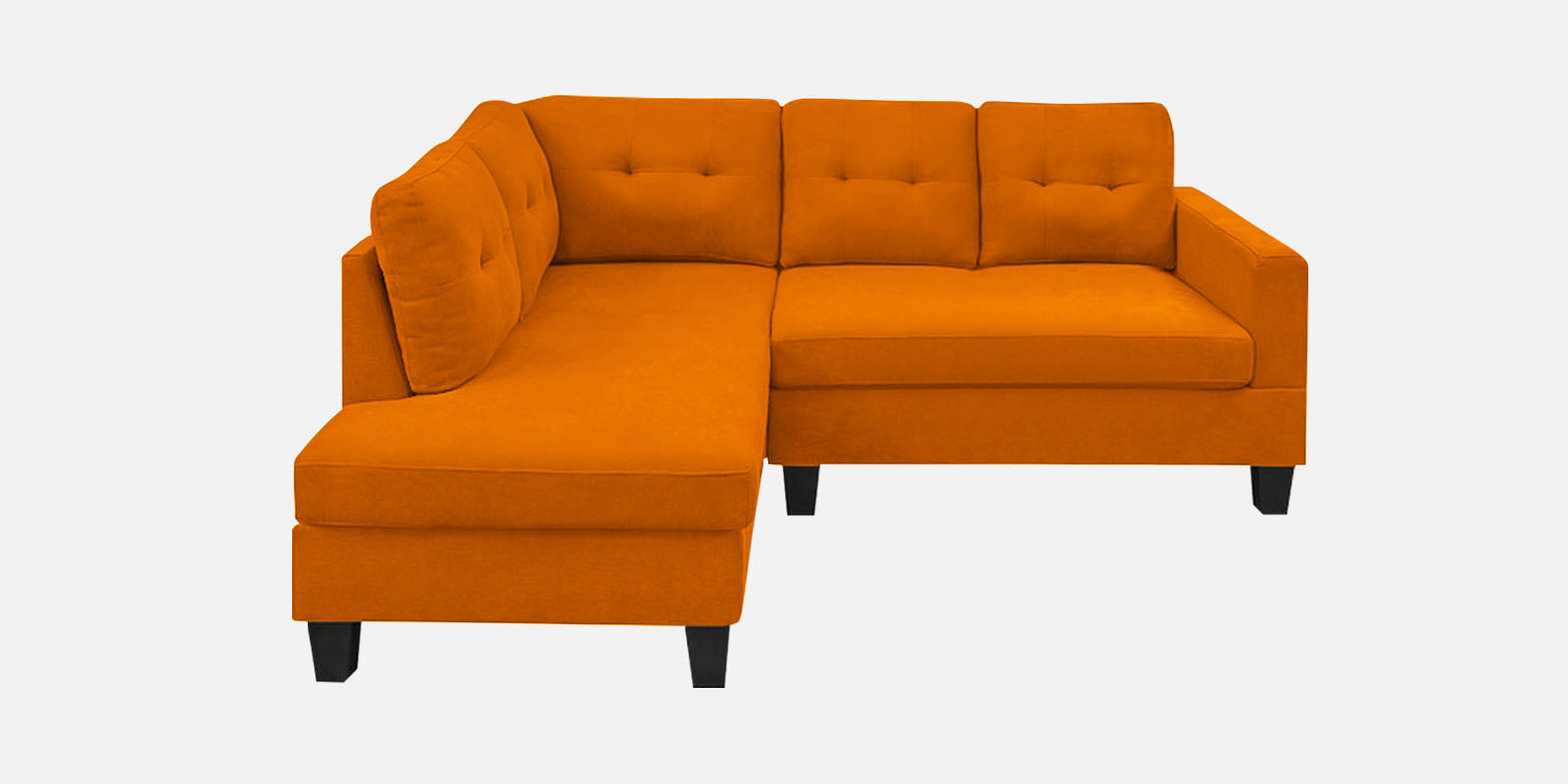 Thomas Fabric RHS Sectional Sofa (2+Lounger) In Vivid Orange Colour - Febonic Living