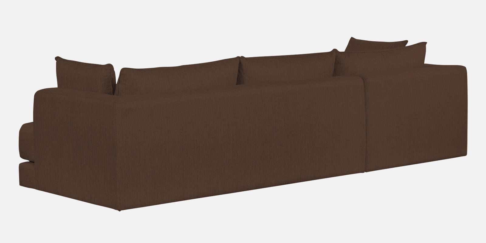 Ziggy Fabric LHS Sectional Sofa (3+Lounger) In Ash Brown Colour - Febonic Living