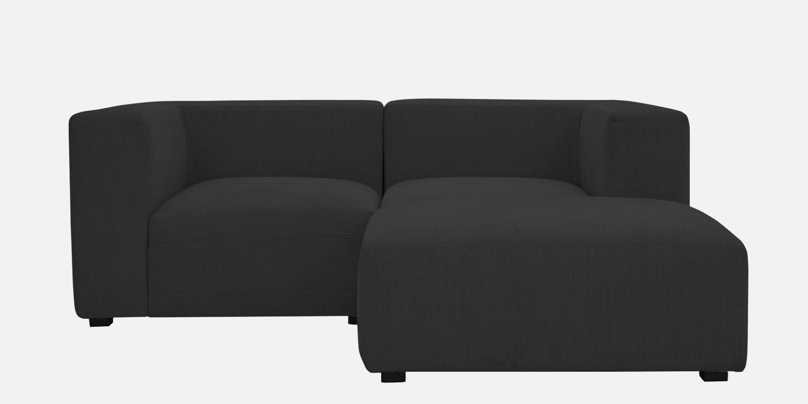 Dora Velvet LHS Sectional Sofa (2+Ottoman Lounger) In Davy grey Colour - Febonic Living
