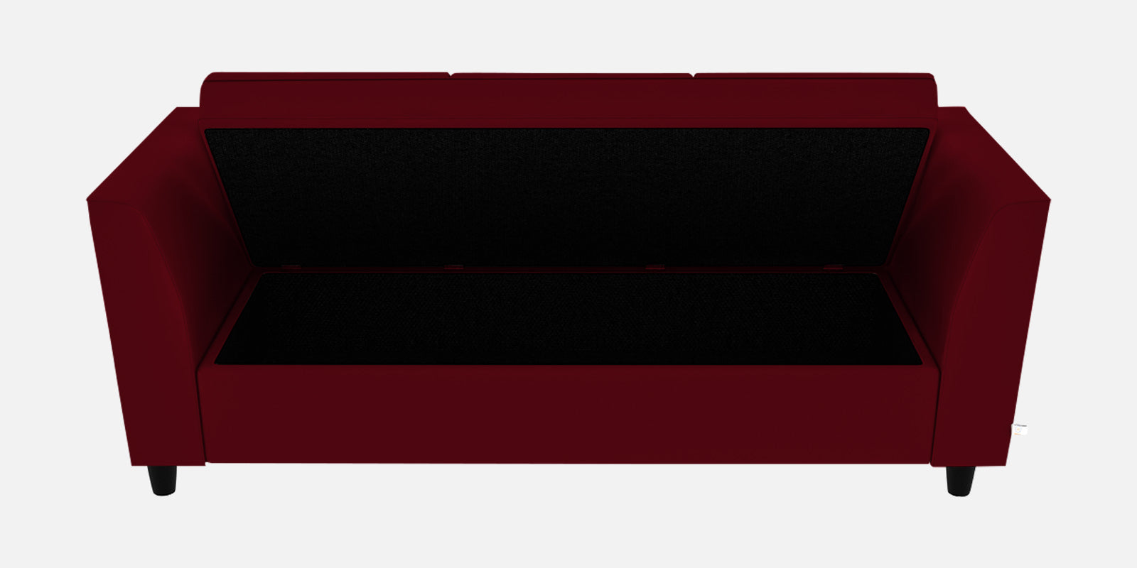 Bristo Velvet 3 Seater Sofa In Cherry Red Colour With Storage - Febonic Living