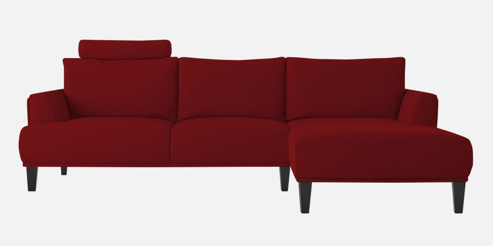 Como Fabric LHS Sectional Sofa (3+Lounger) In Blood Maroon Colour - Febonic Living