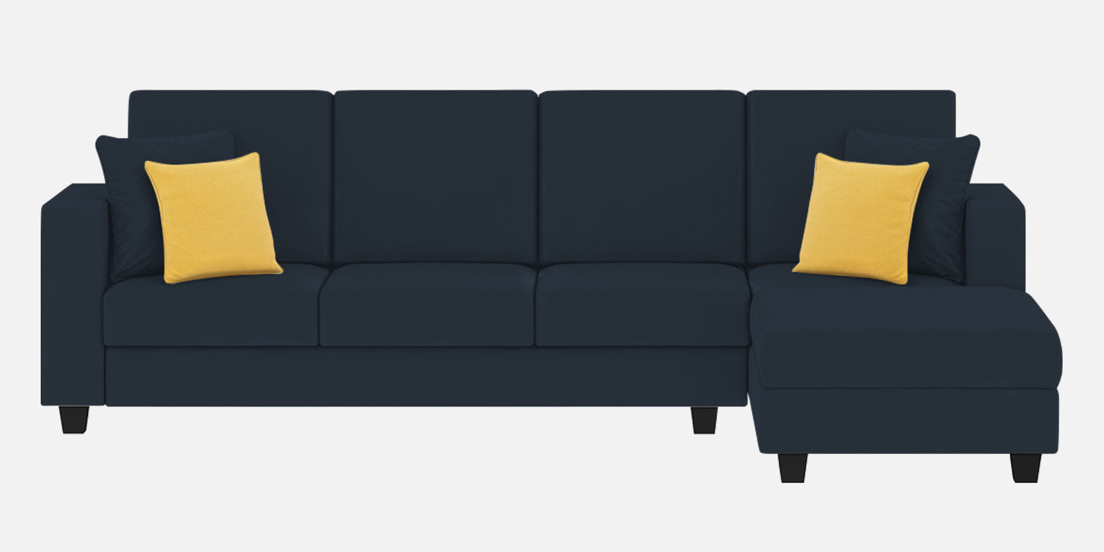 Nabi Fabric LHS Sectional Sofa (3+Lounger) In Denim Blue Colour - Febonic Living