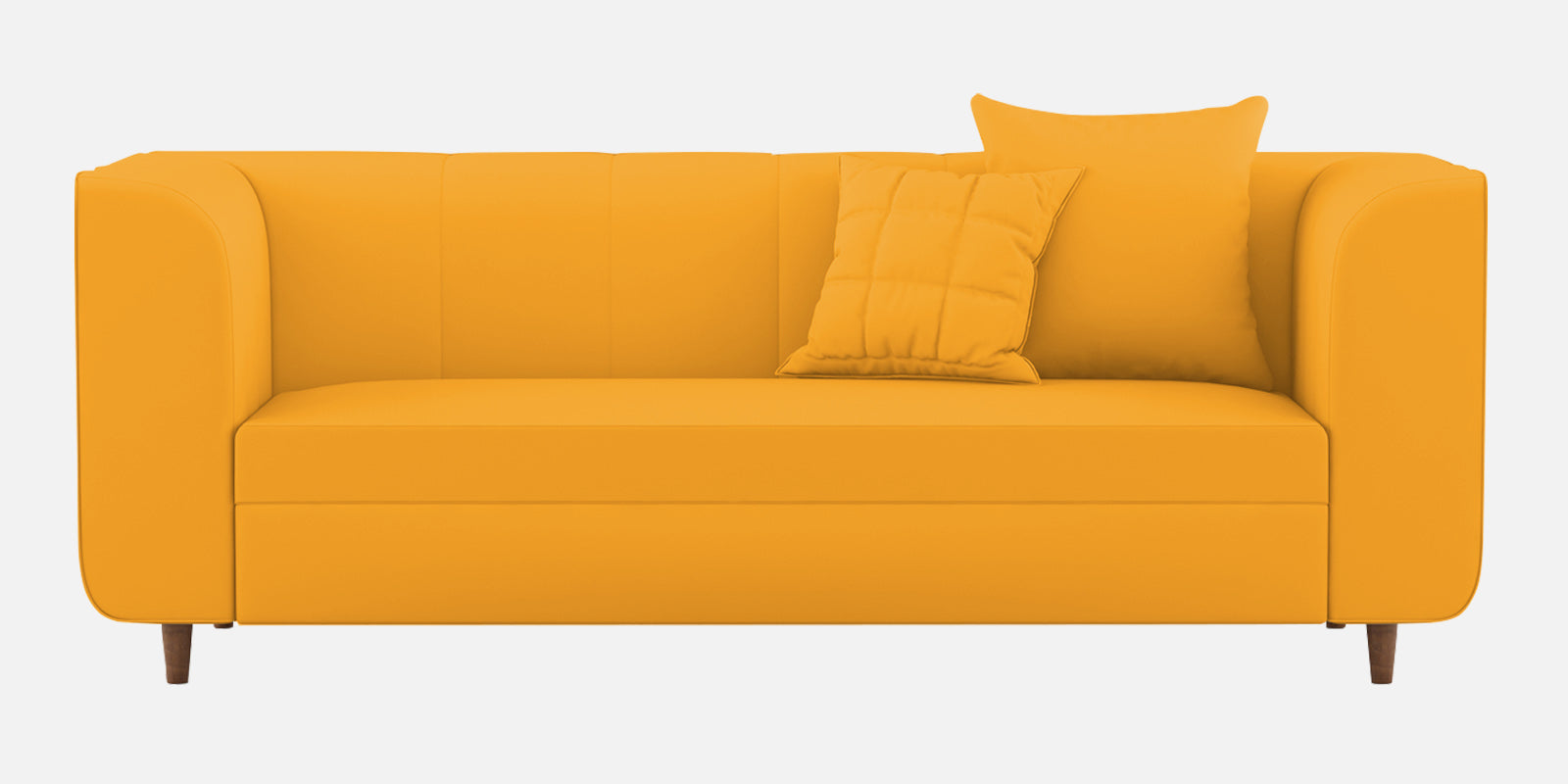 Sumo Velvet 3 Seater Sofa In Safforn Yellow Colour - Febonic Living