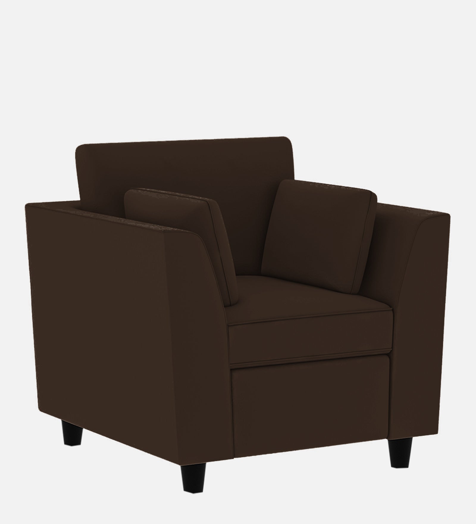 Bristo Velvet 1 Seater Sofa In Cholocate Brown Colour With Storage - Febonic Living