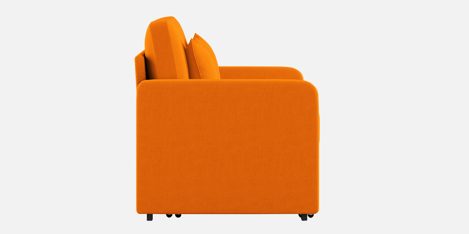 Rocky Fabric 3 Seater Pull Out Sofa Cum Bed In Vivid Orange Colour With Storage - Febonic Living