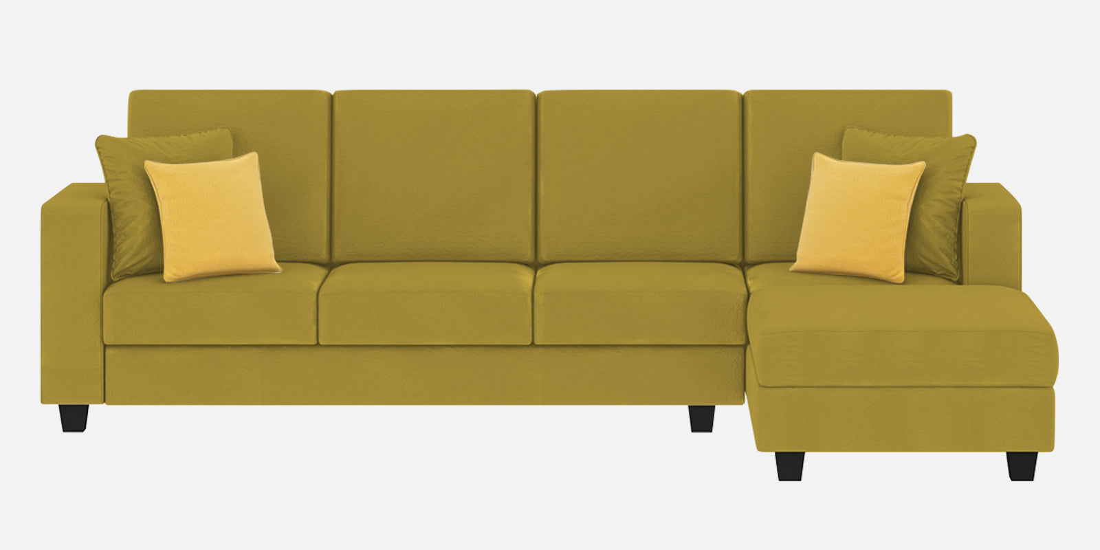 Nabi Fabric LHS Sectional Sofa (3+Lounger) In Parrot Green Colour - Febonic Living
