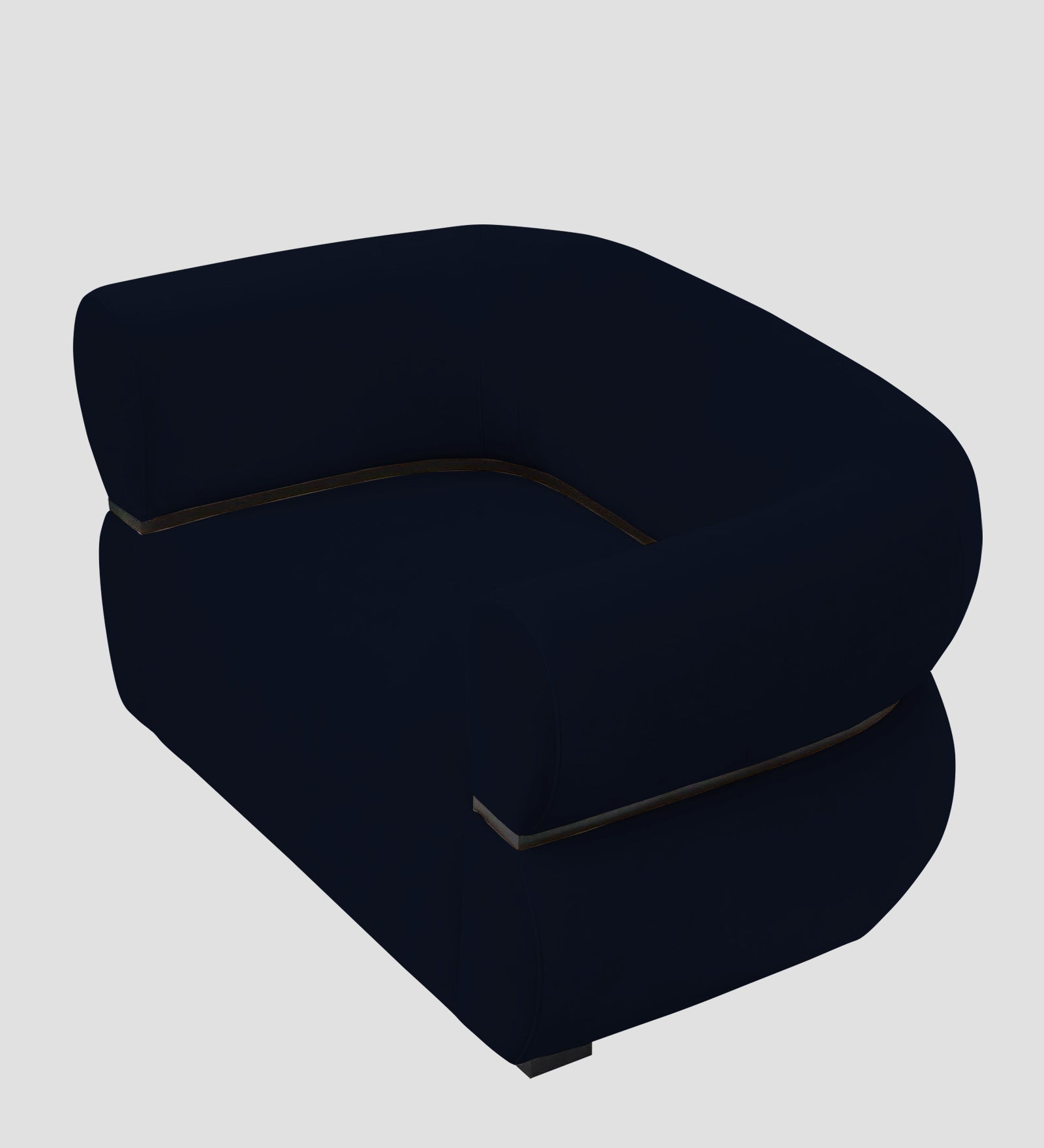 Kula Velvet 1 Seater Sofa In Dark Blue Colour - Febonic Living