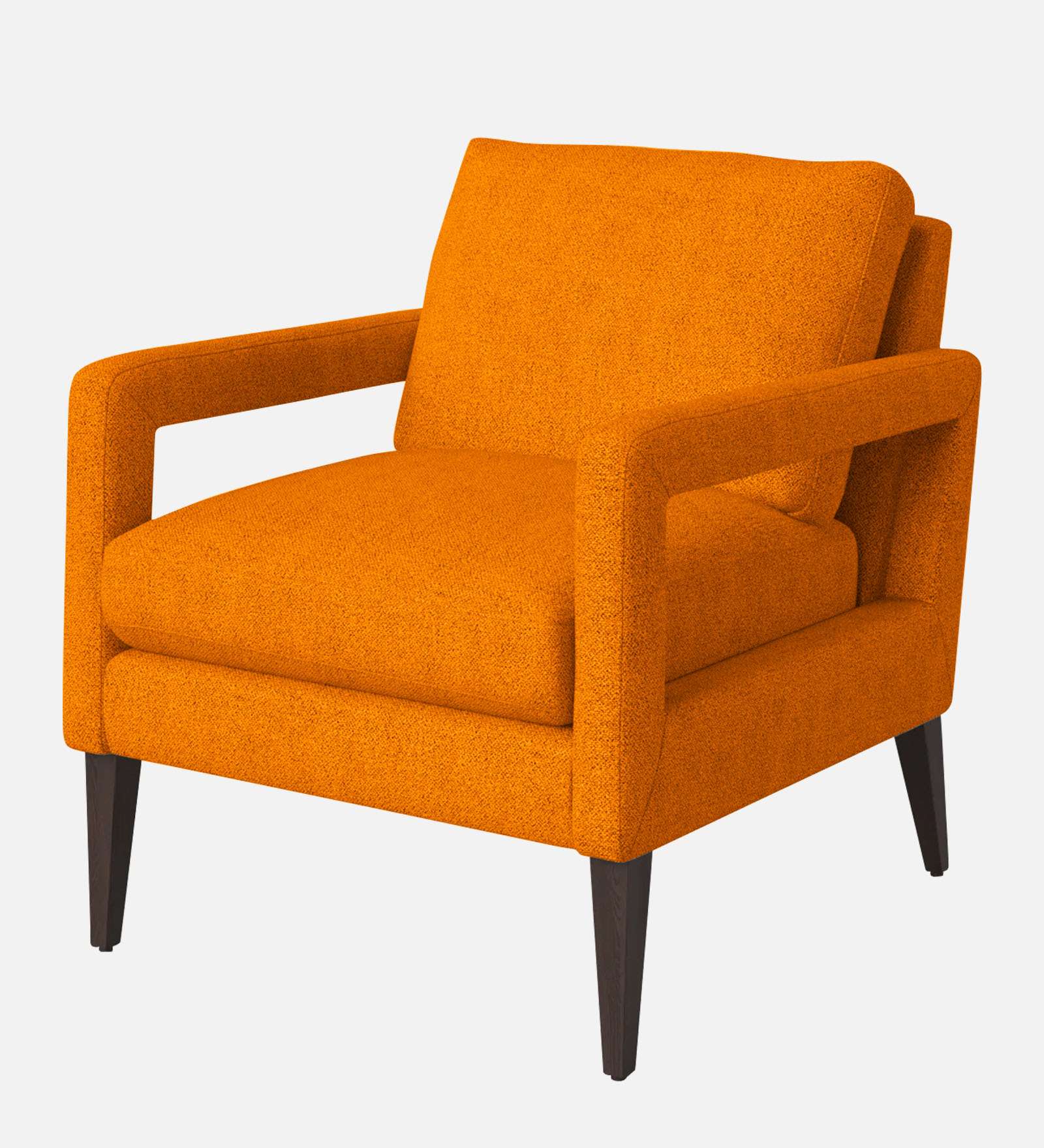 Olsen Fabric Arm Chair In Vivid Orange Colour - Febonic Living