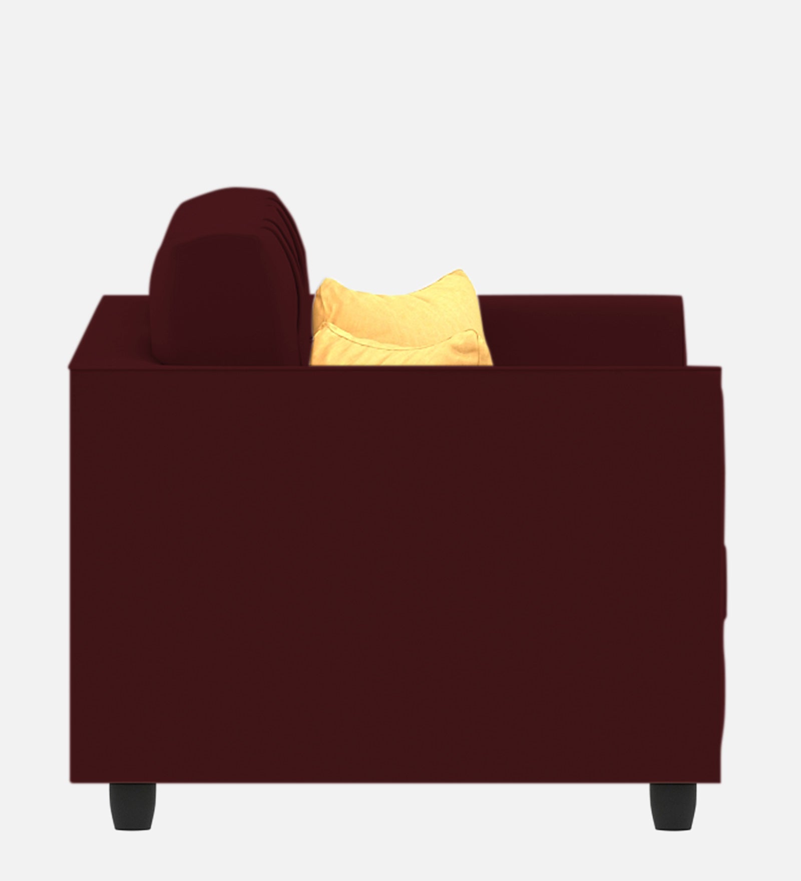 Nestin Velvet 1 Seater Sofa In Dark Maroon Colour - Febonic Living