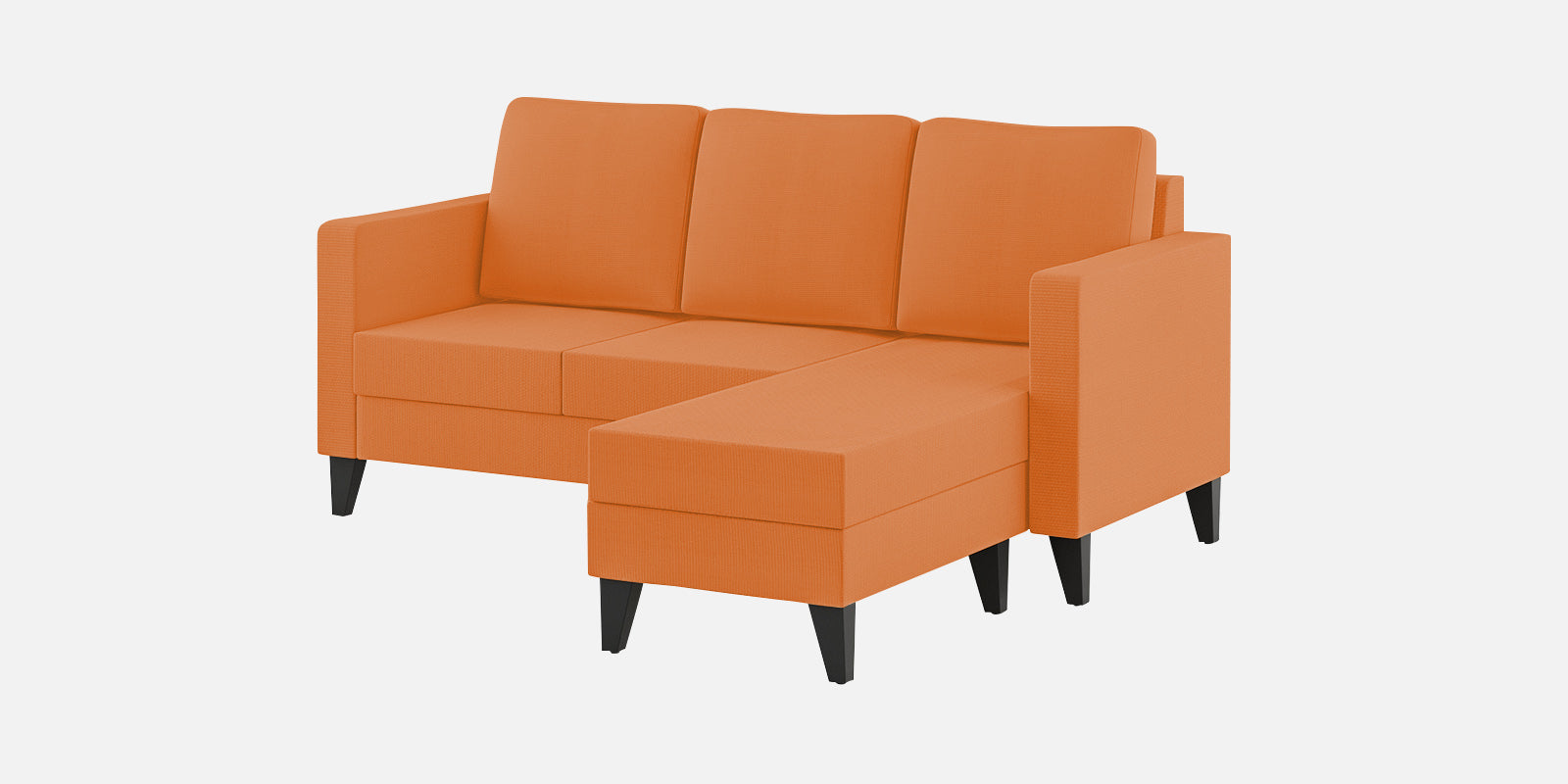 Nori Fabric LHS Sectional Sofa (2+Lounger) In Dark Orange Colour - Febonic Living