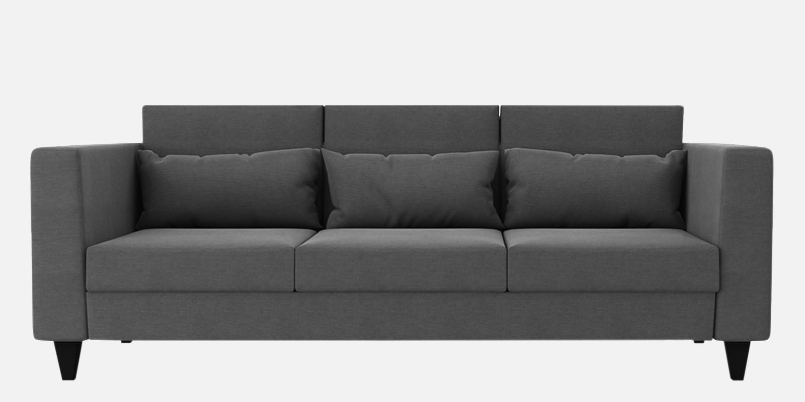Nipul Fabric 3 Seater Sofa In Charcoal Grey Colour - Febonic Living