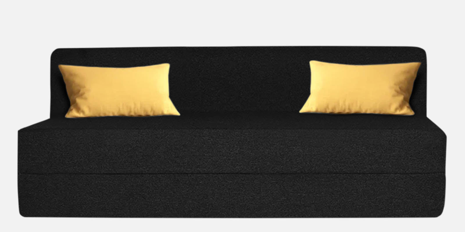 Fleepy Fabric 3 Seater Foldable Sofa Cum Bed In Zed Black Colour - Febonic Living