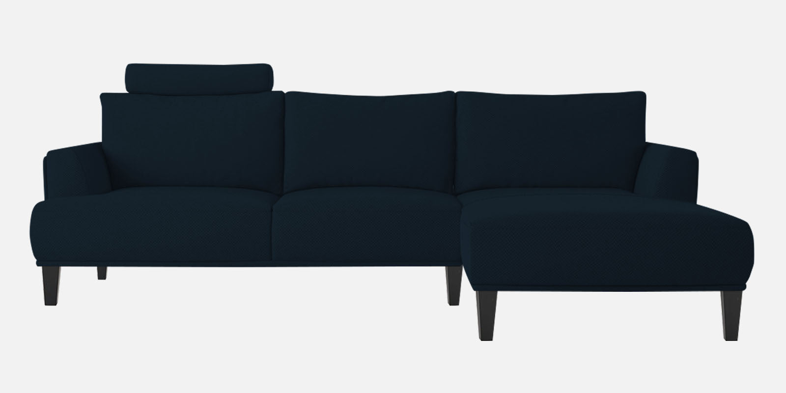 Como Fabric LHS Sectional Sofa (3+Lounger) In Denim Blue Colour - Febonic Living