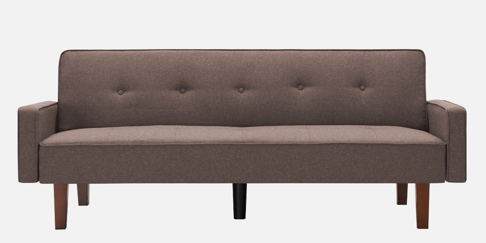 Nebia Fabric 3 Seater Convertible Sofa Cum Bed In Caspa Brown Colour - Febonic Living