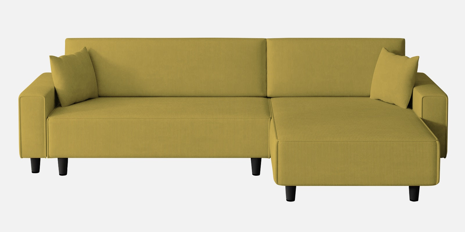 Peach Fabric LHS 6 Seater Sofa Cum Bed With Storage In Parrot Green Colour - Febonic Living