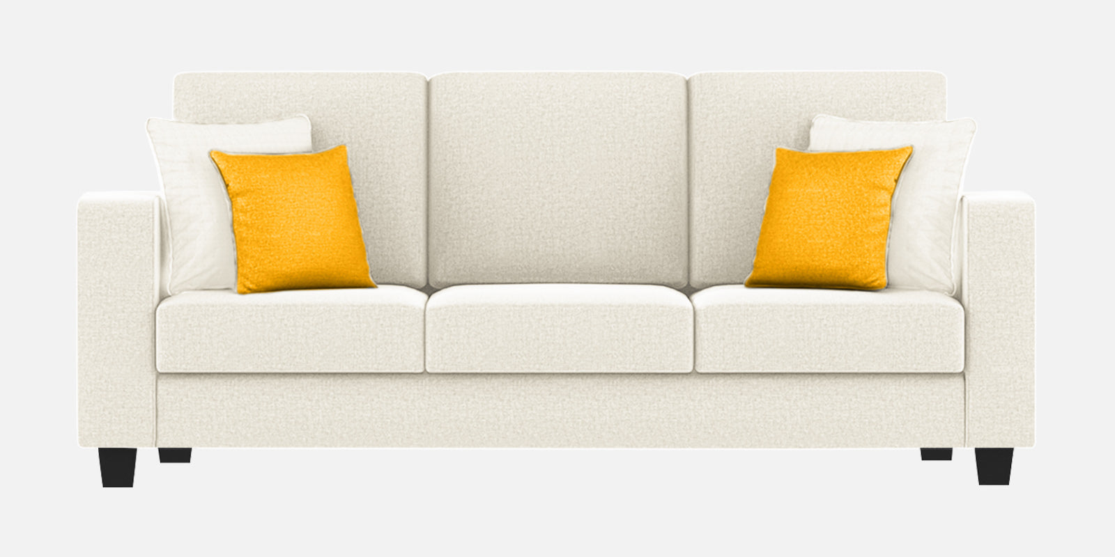 Nabi Fabric 3 Seater Sofa In Ivory cream Colour - Febonic Living