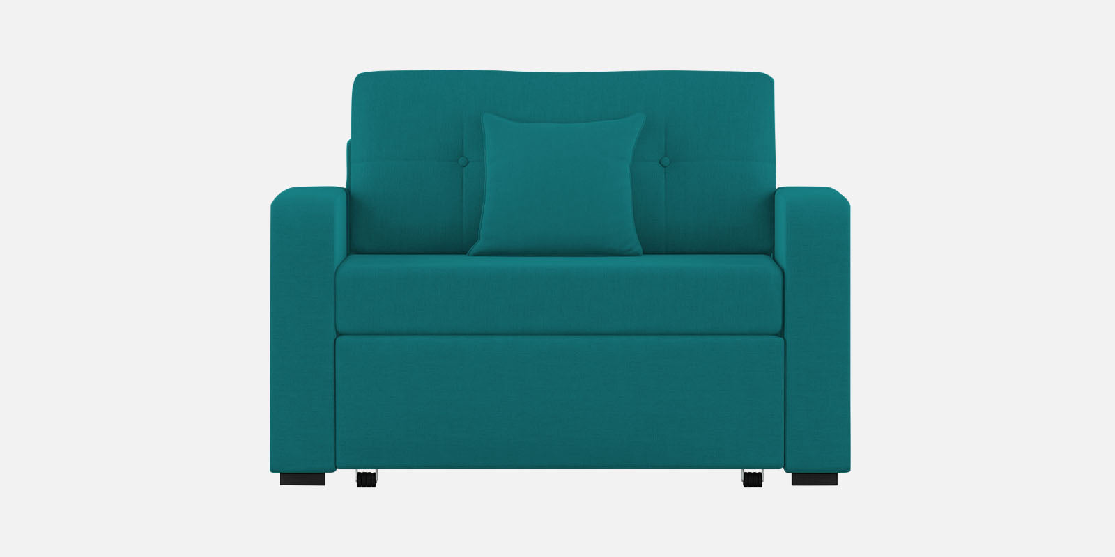 Rocky Fabric 2 Seater Pull Out Sofa Cum Bed In Sea Green Colour With Storage - Febonic Living