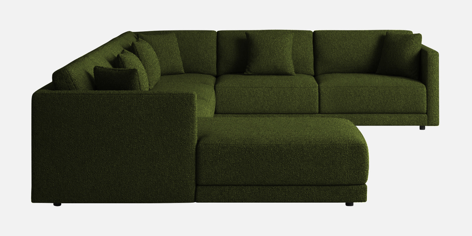 Carlin Fabric RHS 8 Seater Sectional Sofa In Olive Green Colour - Febonic Living