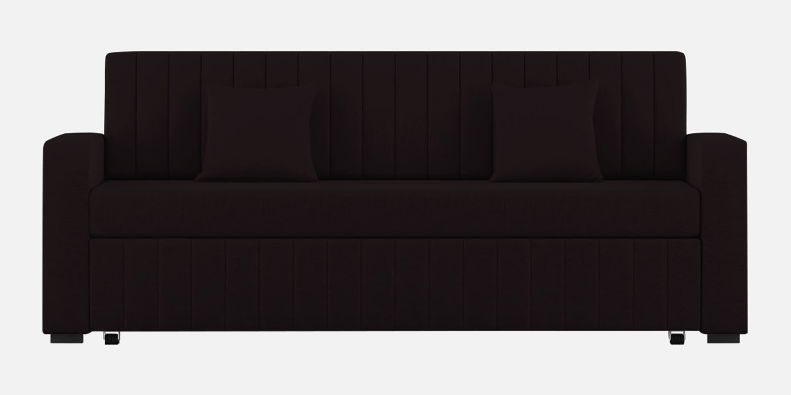 Calra Fabric 3 Seater Pull Out Sofa Cum Bed In Cara Brown Colour With Storage - Febonic Living