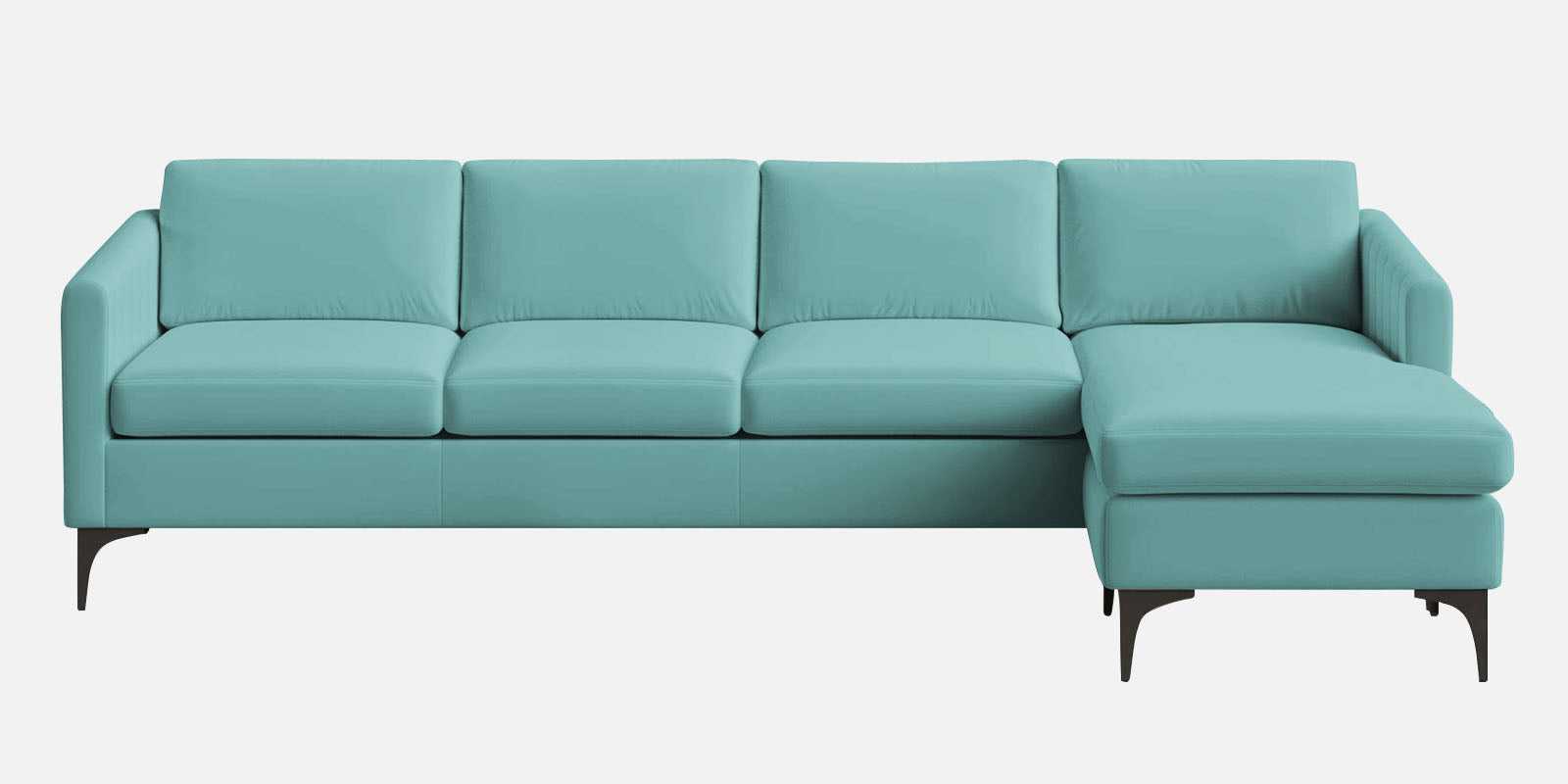Haru Fabric LHS Sectional Sofa (3+Lounger) In Barmunda Aqua Colour - Febonic Living