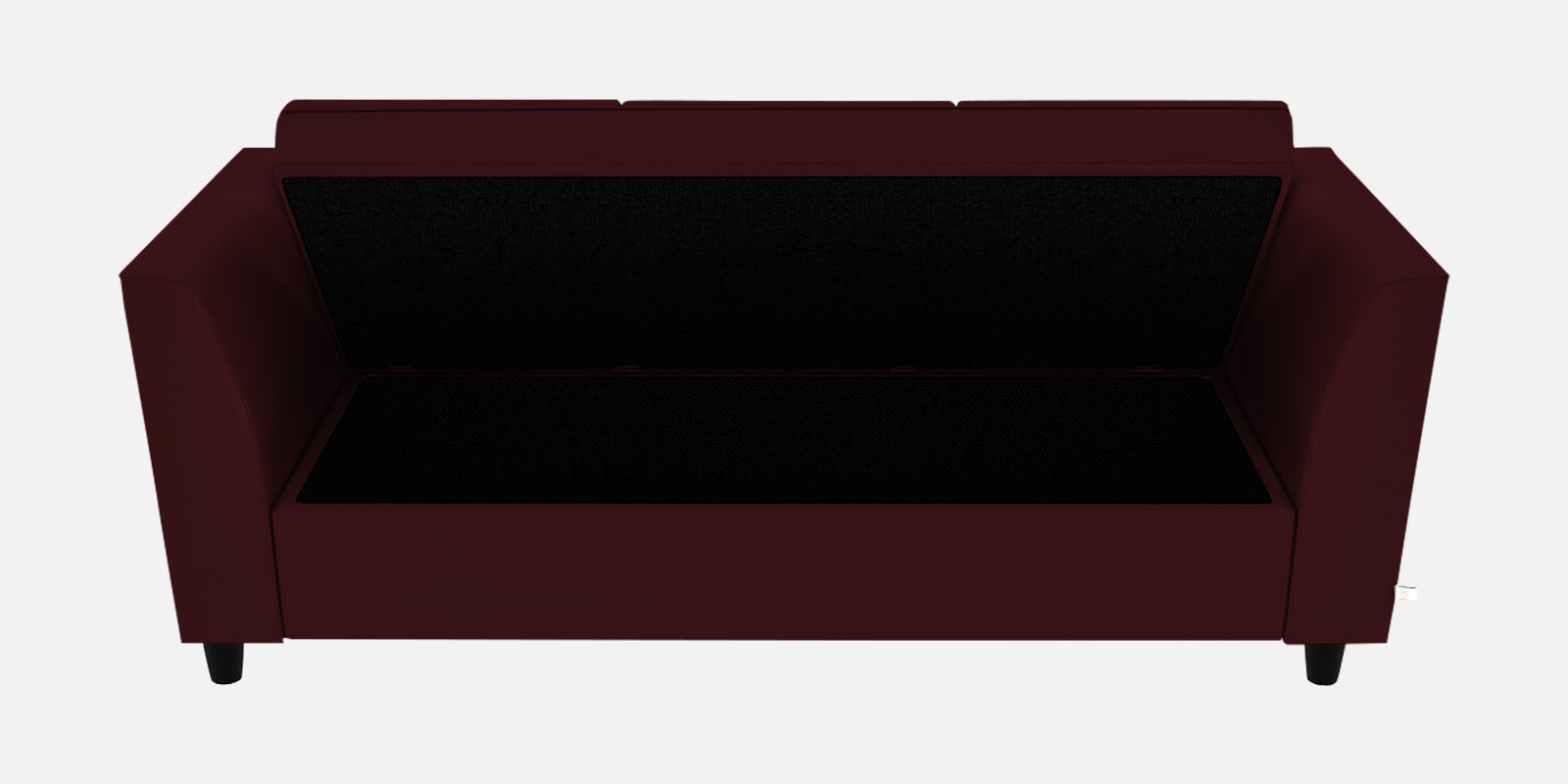 Bristo Velvet 3 Seater Sofa In Blood Maroon Colour With Storage - Febonic Living