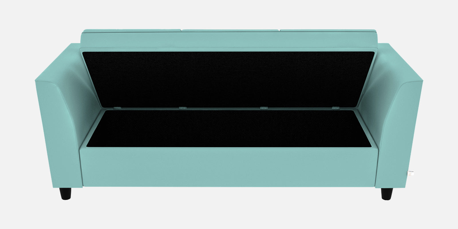 Bristo Velvet 3 Seater Sofa In Barmunda Aqua Colour With Storage - Febonic Living