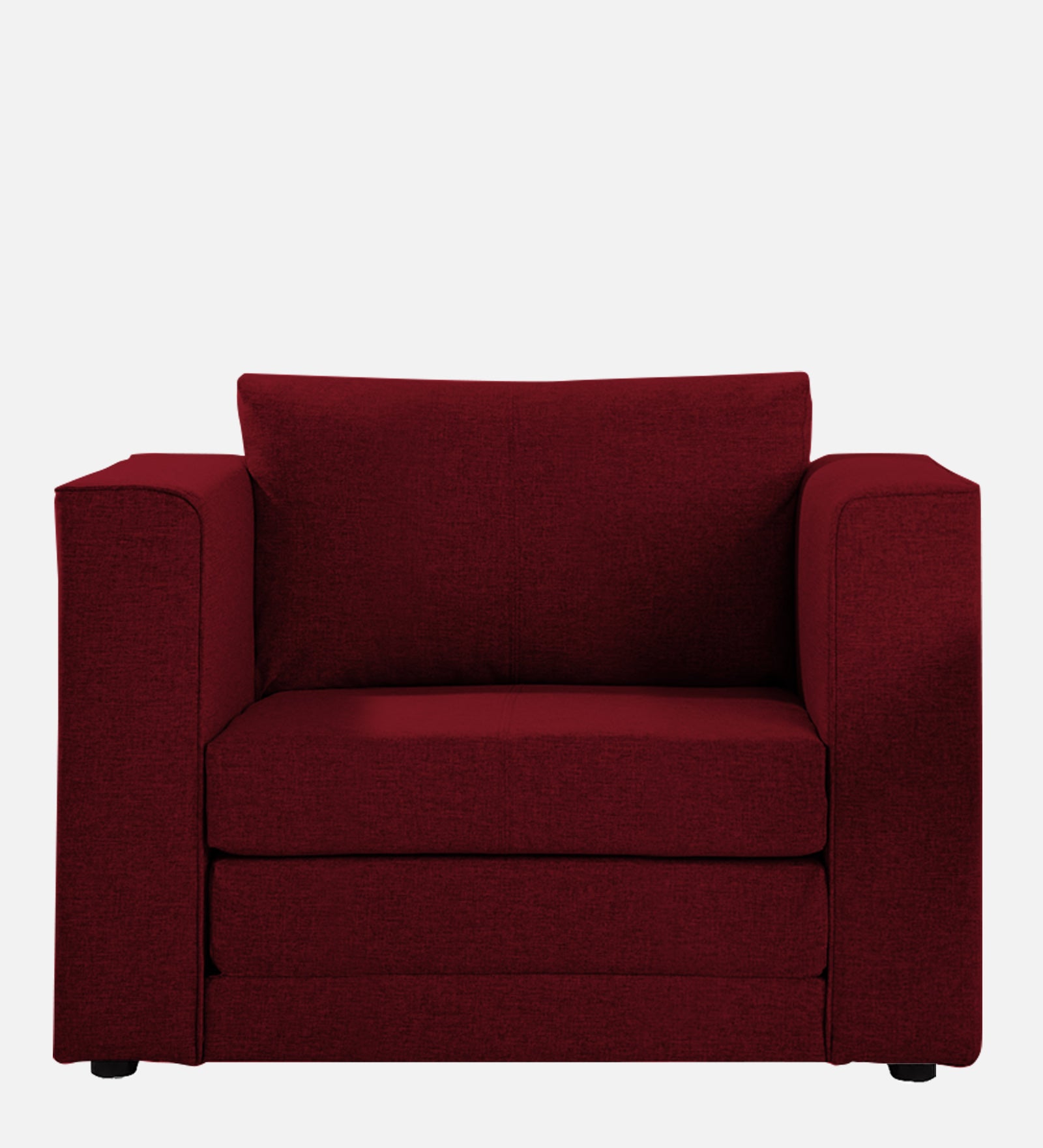 Kenia Fabric 1 Seater Foldable Sofa Cum Bed In Ruby Red Colour - Febonic Living