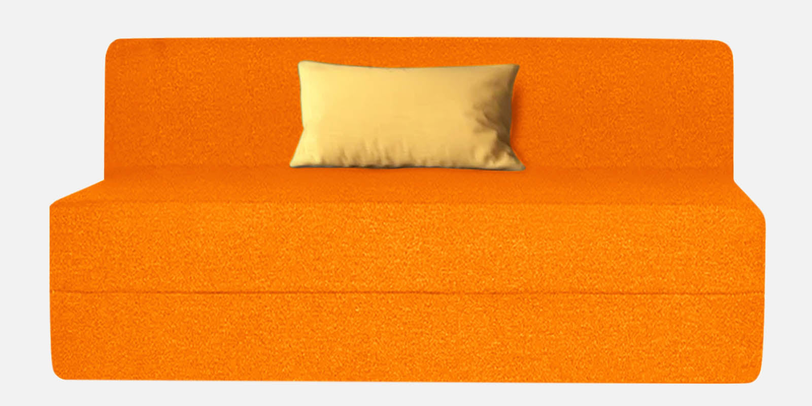 Fleepy Fabric 2 Seater Foldable Sofa Cum Bed In Vivid Orange Colour - Febonic Living