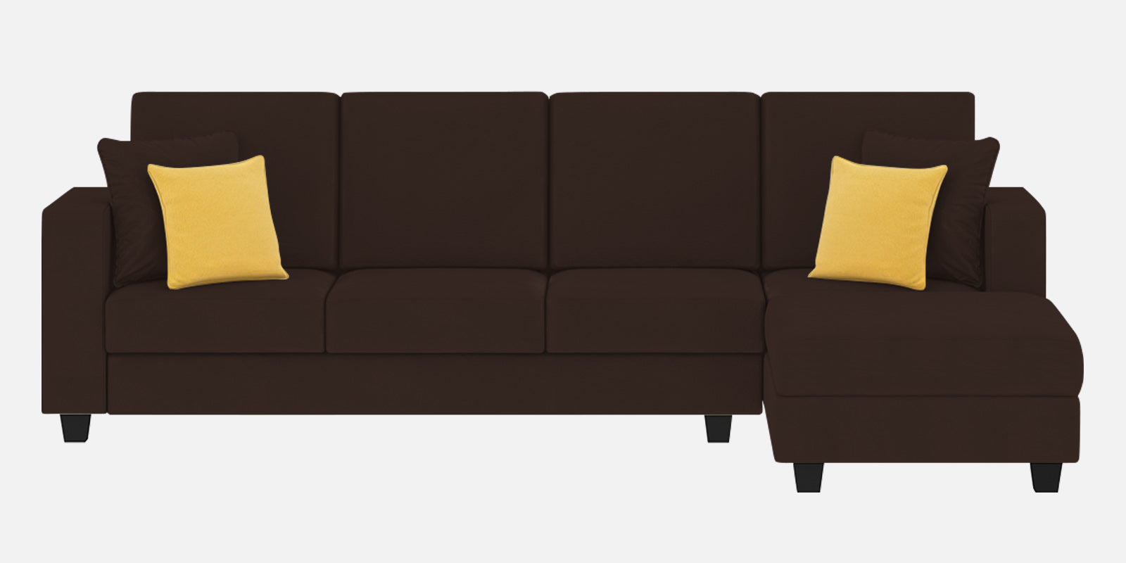 Nabi Fabric LHS Sectional Sofa (3+Lounger) In Coffee Brown Colour - Febonic Living