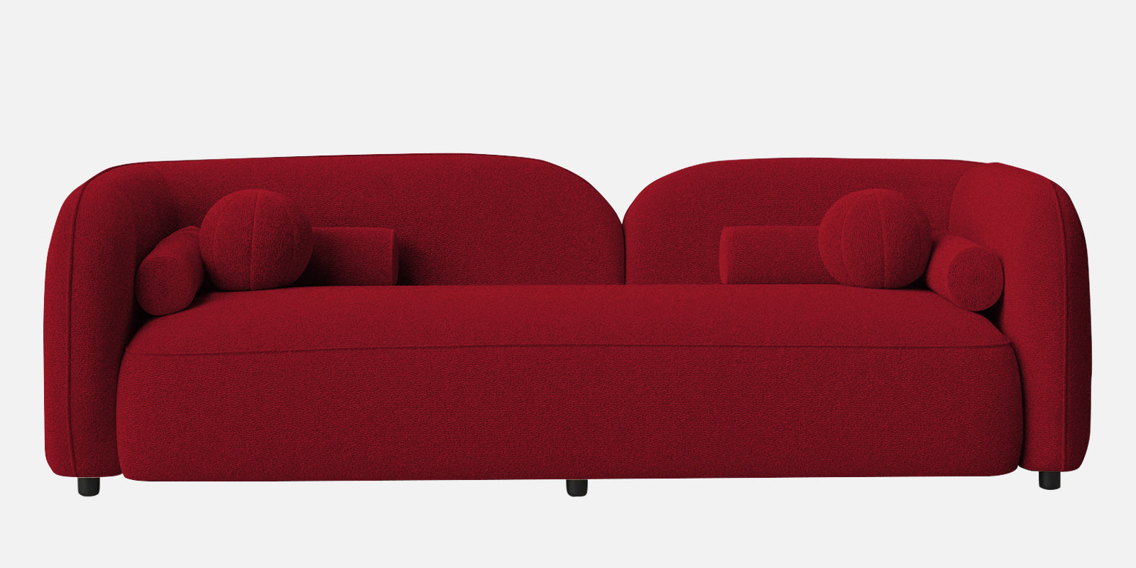 Corny Boucle Fabric 3 Seater Sofa In Candy Red Colour - Febonic Living