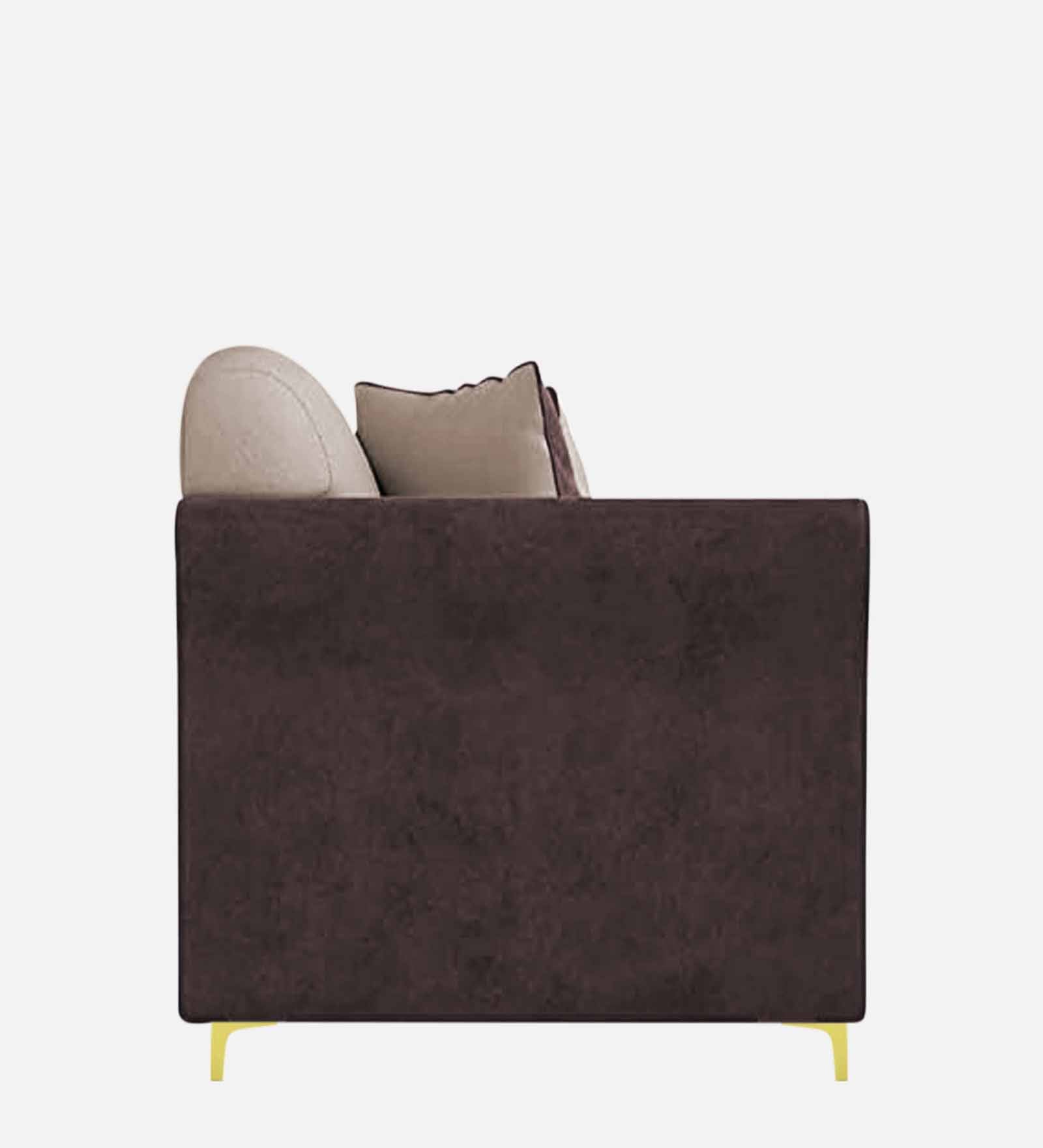 Jordan Velvet 1 Seater Sofa In Mocha Brown And Camel Beige Colour - Febonic Living