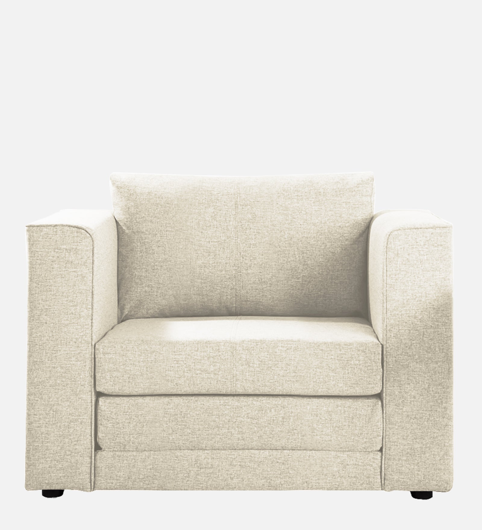Kenia Fabric 1 Seater Foldable Sofa Cum Bed In Ivory cream Colour - Febonic Living