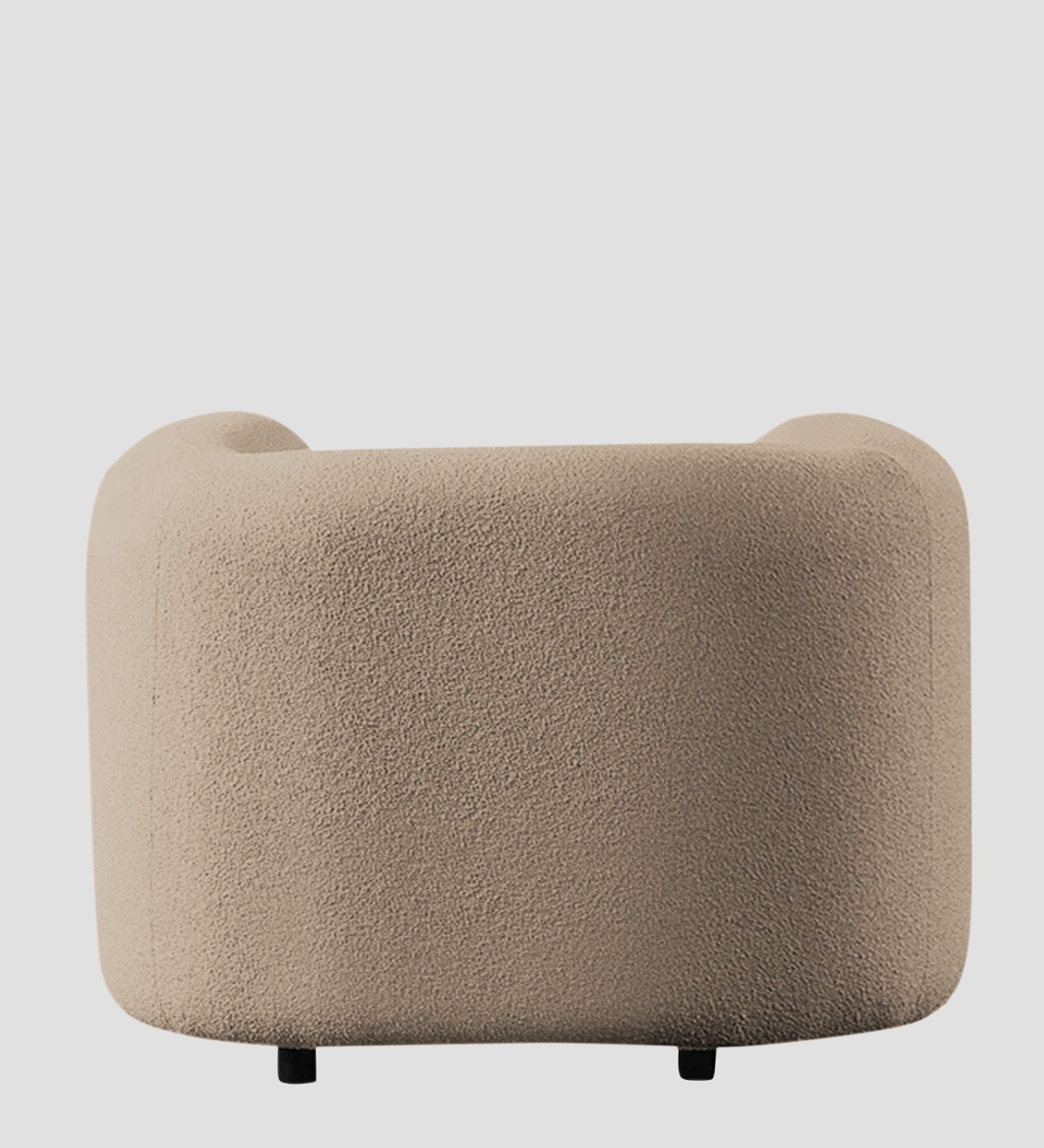 Corny Boucle Fabric 1 Seater Sofa In Mushroom Beige Colour - Febonic Living