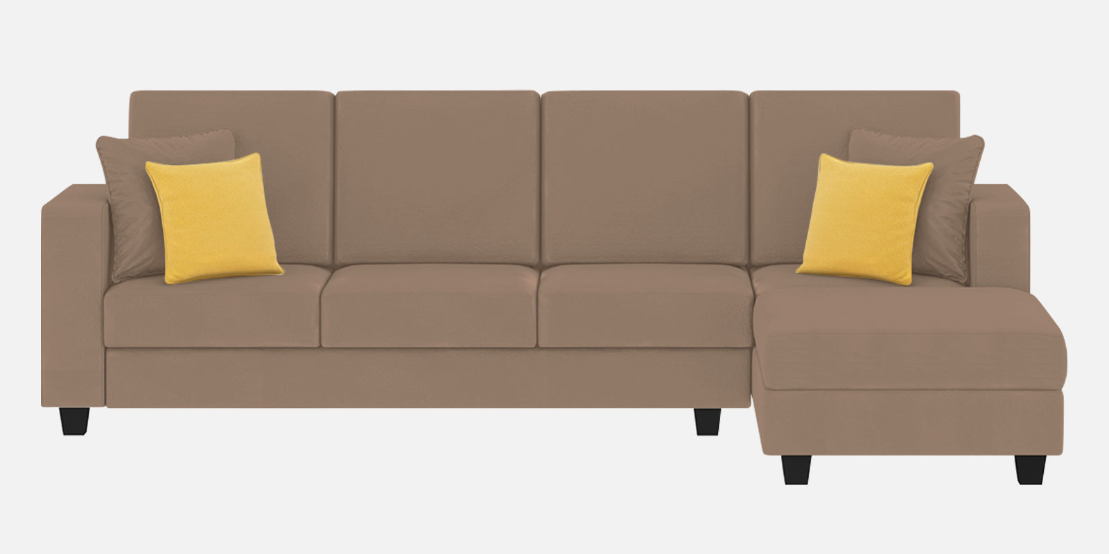 Nabi Fabric LHS Sectional Sofa (3+Lounger) In Cookie Beige Colour - Febonic Living