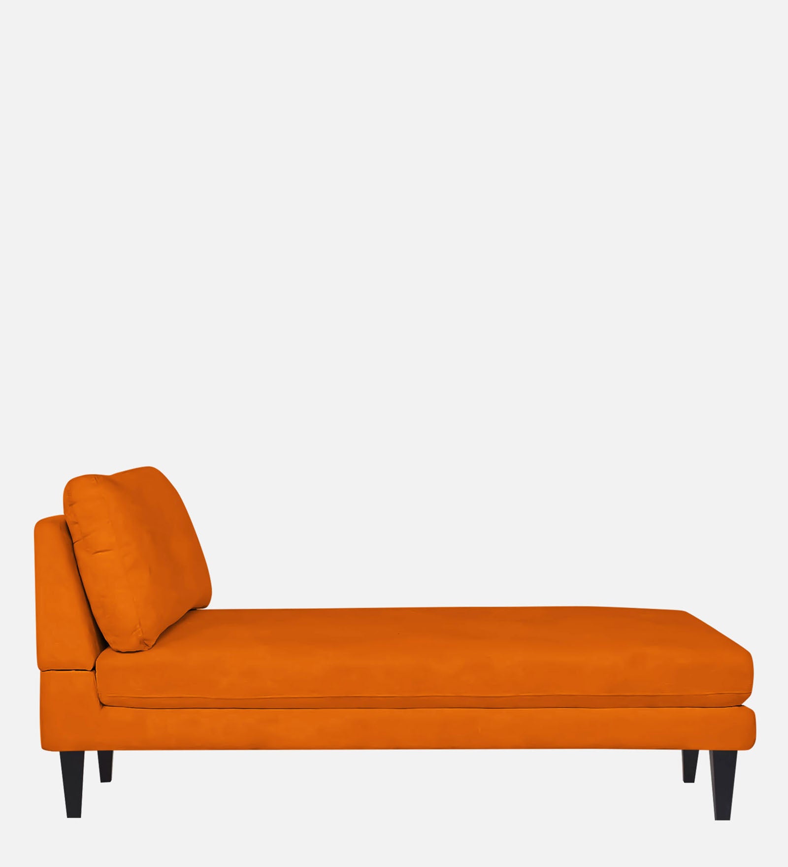 Nadia Fabric Armless Chaise Lounger In Vivid Orange Colour - Febonic Living