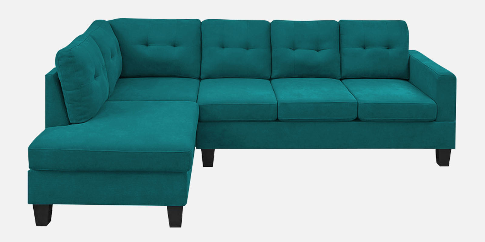 Thomas Fabric RHS Sectional Sofa (3+Lounger) In Sea Green Colour - Febonic Living