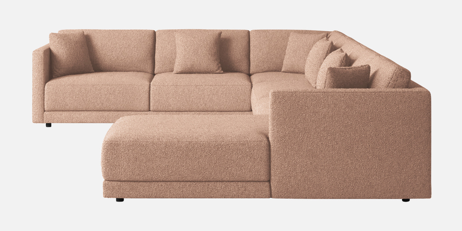 Carlin Fabric LHS 8 Seater Sectional Sofa In Cosmic Beige Colour - Febonic Living