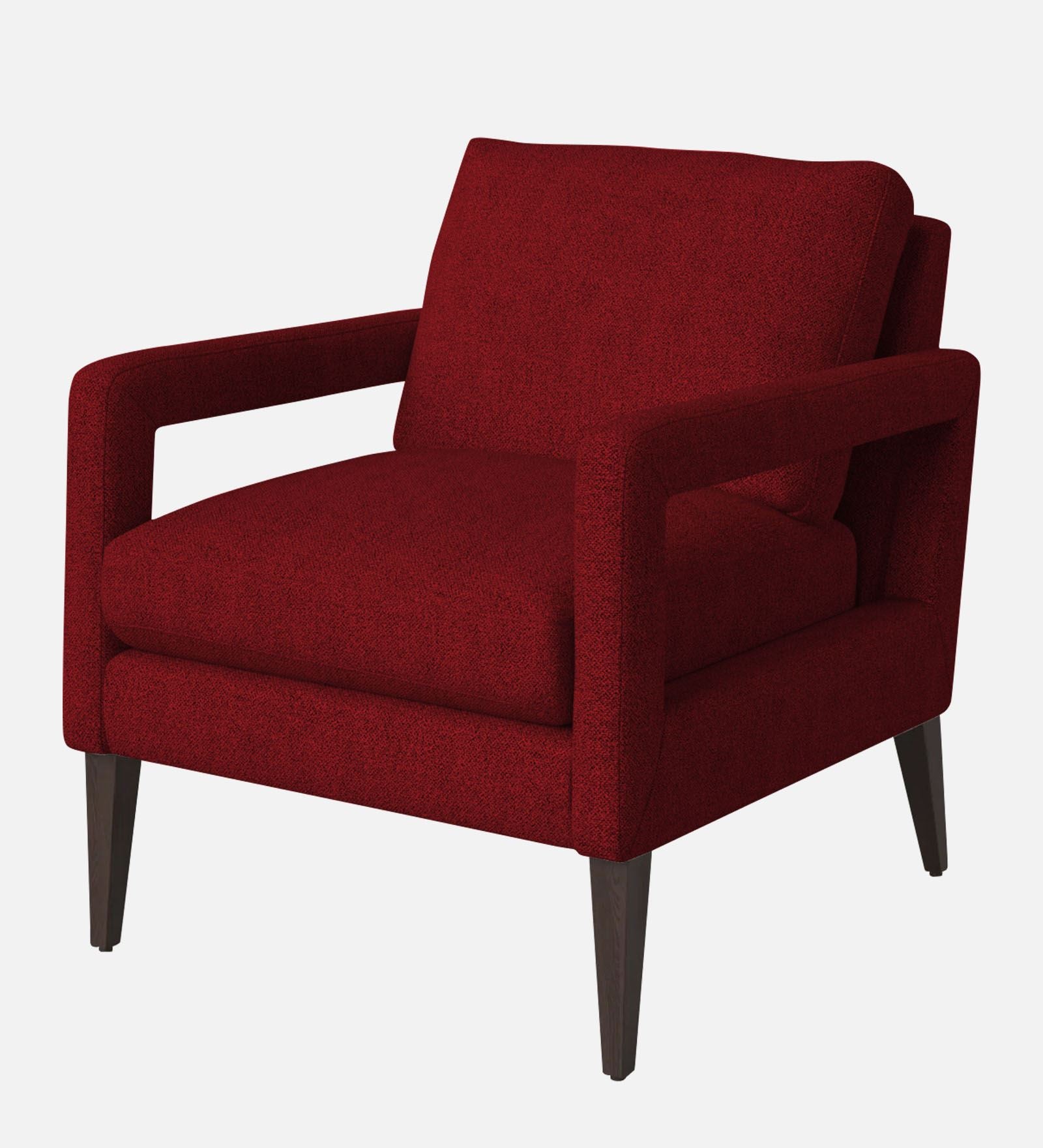 Olsen Fabric Arm Chair In Blood Maroon Colour - Febonic Living
