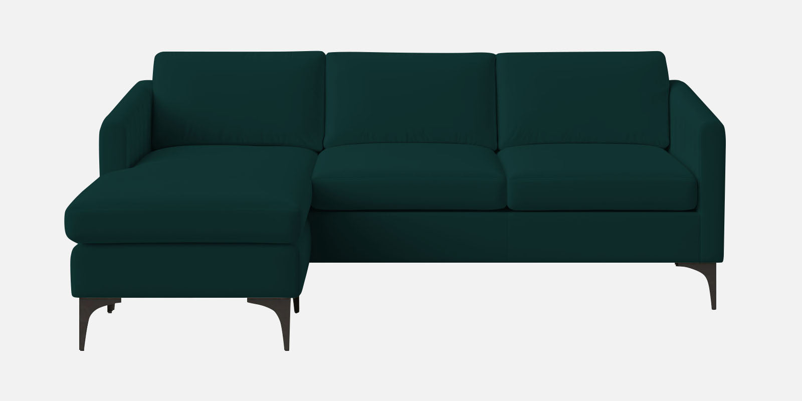 Haru Fabric RHS Sectional Sofa (2+Lounger) In Forest Green Colour - Febonic Living