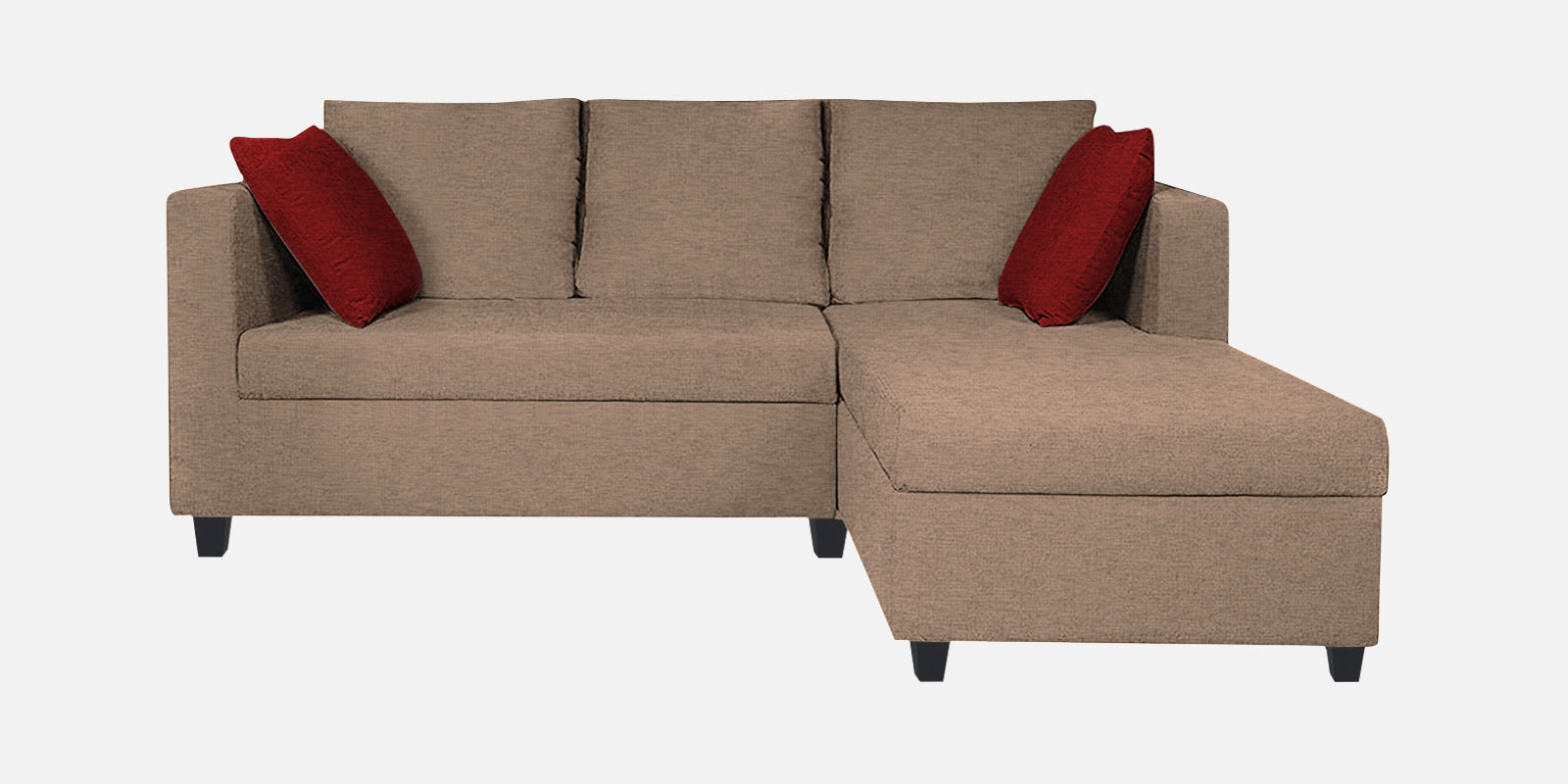 Nebula Fabric LHS Sectional Sofa (2+Lounger) In Cookie Beige Colour - Febonic Living