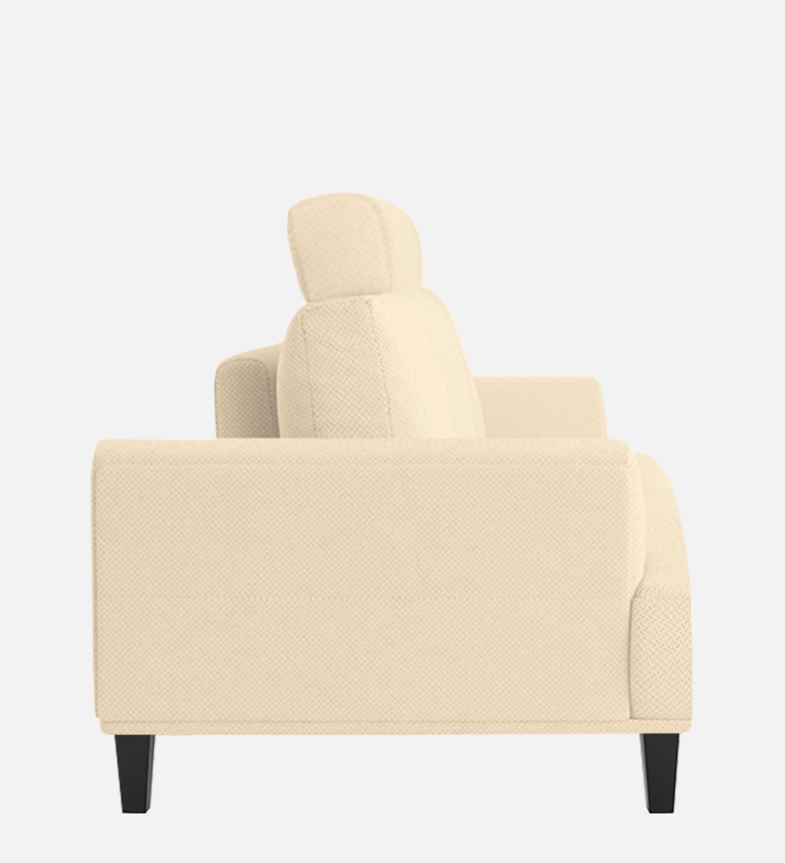 Como Fabric 1 Seater Sofa In Ivory Beige Colour - Febonic Living